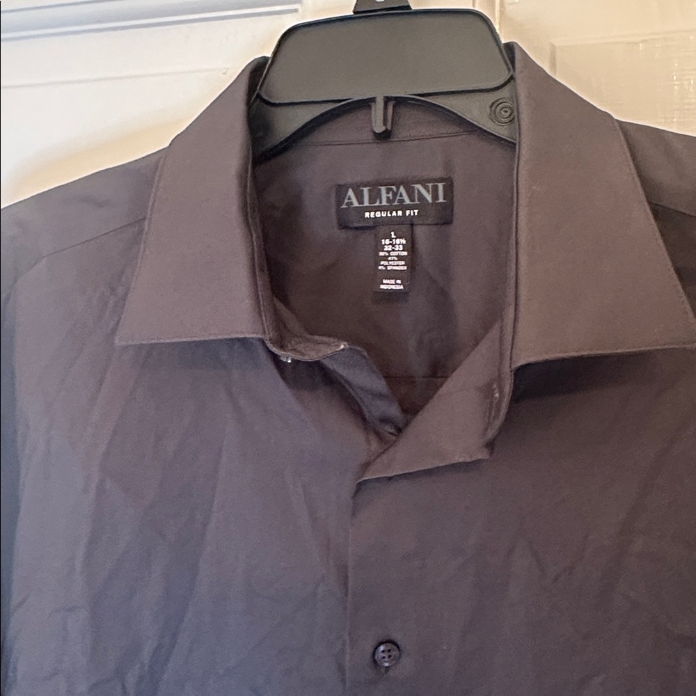 Alfani Dark Gray Dress Shirt size L EUC - Picture 2 of 4